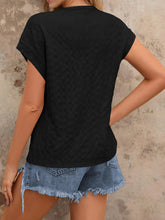 Load image into Gallery viewer, Textured Round Neck Short Sleeve Top
