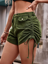 Load image into Gallery viewer, Drawstring Denim Shorts with Pockets
