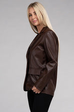 Load image into Gallery viewer, Sleek Pu Leather Blazer with Front Closure
