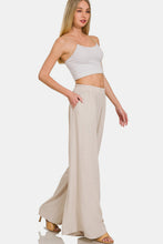 Load image into Gallery viewer, Zenana Pleated Linen Blend Wide Leg Pants
