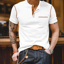 Load image into Gallery viewer, Men&#39;s Short Sleeve with Pocket &amp; Tan Accent Shirt
