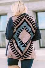 Load image into Gallery viewer, Plus Size Button Up Drawstring Long Sleeve Geometric Shacket
