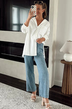 Load image into Gallery viewer, Myosotis Mineral Wash Drawstring Waist Loose Straight Denim Pants
