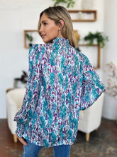 Load image into Gallery viewer, Double Take Full Size Printed Smocked Long Sleeve Blouse
