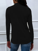 Load image into Gallery viewer, Shiny Drawstring Mock Neck Long Sleeve T-Shirt
