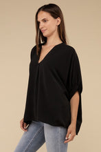 Load image into Gallery viewer, Woven Airflow V-Neck Puff Half Sleeve Top
