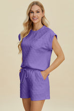 Load image into Gallery viewer, Double Take Full Size Pocketed Texture Round Neck Top and Shorts Set
