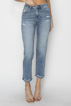 Load image into Gallery viewer, RISEN High Waist Distressed Cropped Jeans
