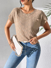 Load image into Gallery viewer, Round Neck Short Sleeve Knit Top
