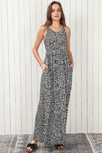 Load image into Gallery viewer, 2 Colors - Leopard Round Neck Sleeveless Maxi Dress
