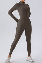 Load image into Gallery viewer, Half Zip Mock Neck Active Jumpsuit
