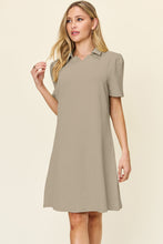 Load image into Gallery viewer, Double Take Full Size Texture Collared Neck Short Sleeve Dress
