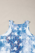 Load image into Gallery viewer, Blue Vintage Washed Flag Print Shift Tank Top
