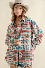 Load image into Gallery viewer, Frayed Aztec Western Shacket
