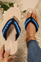 Load image into Gallery viewer, Blue Woven Strap Flat Flip Flops
