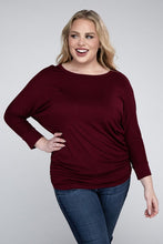 Load image into Gallery viewer, Plus Luxe Rayon Boat Neck 3/4 Sleeve Top
