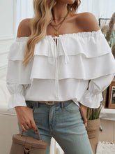 Load image into Gallery viewer, Devine Off-Shoulder Flounce Sleeve Blouse
