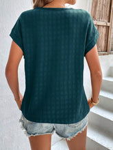 Load image into Gallery viewer, Textured Round Neck Short Sleeve Top
