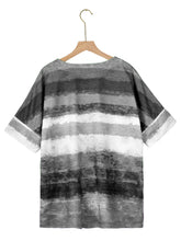 Load image into Gallery viewer, Full Size Color Block Round Neck Half Sleeve T-Shirt
