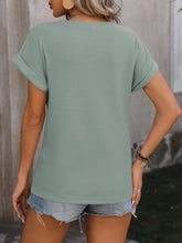 Load image into Gallery viewer, Mandy Cable-Knit Round Neck Short Sleeve T-Shirt
