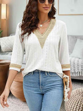 Load image into Gallery viewer, V-Neck Eyelet Blouse
