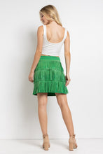 Load image into Gallery viewer, RHINESTONE SUEDE FRINGE SKIRT
