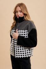 Load image into Gallery viewer, Annie Wear Plaid Zip Up Drop Shoulder Sherpa Jacket
