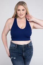 Load image into Gallery viewer, Plus Ribbed Cropped Racerback Tank Top
