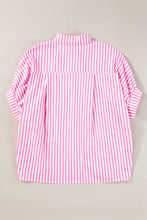 Load image into Gallery viewer, Sky Blue Stripe Dolman Sleeve Oversize Shirt
