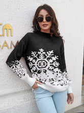 Load image into Gallery viewer, Snowflake Pattern Mock Neck Sweater
