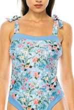 Load image into Gallery viewer, One Piece Bathing Suit Floral Print Shoulder Swimsuit
