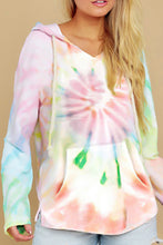 Load image into Gallery viewer, Drawstring Tie-Dye Long Sleeve Hoodie
