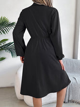 Load image into Gallery viewer, Collared Neck Long Sleeve Dress with Pockets
