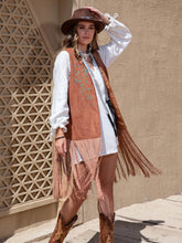 Load image into Gallery viewer, Fringe Hem Open Front Vest
