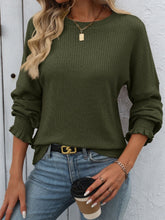 Load image into Gallery viewer, Ribbed Round Neck Long Sleeve T-Shirt
