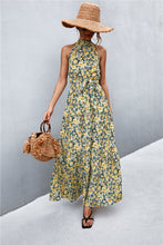 Load image into Gallery viewer, 9 Colors - Printed Sleeveless Tie Waist Maxi Dress - Sizes S-L Ti Amo I love you
