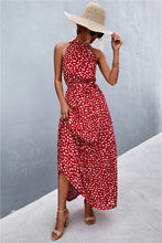 Load image into Gallery viewer, 9 Colors - Printed Sleeveless Tie Waist Maxi Dress - Sizes S-L Ti Amo I love you
