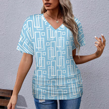 Load image into Gallery viewer, 9 Patterns - Ti Amo I love you - Exclusive Brand -  Womens / Womens Plus Size - V-neck Pleated T-shirt - Sizes S-5XL Ti Amo I love you
