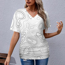 Load image into Gallery viewer, 9 Patterns - Ti Amo I love you - Exclusive Brand - Womens / Womens Plus Size - V-neck Pleated T-shirt - Sizes S-5XL Ti Amo I love you
