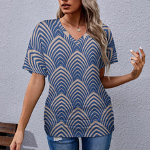 Load image into Gallery viewer, 9 Patterns - Ti Amo I love you - Exclusive Brand - Womens / Womens Plus Size - V-neck Pleated T-shirt - Sizes S-5XL Ti Amo I love you
