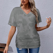 Load image into Gallery viewer, 9 Patterns - Ti Amo I love you - Exclusive Brand - Womens / Womens Plus Size - V-neck Pleated T-shirt - Sizes S-5XL Ti Amo I love you
