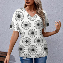 Load image into Gallery viewer, 9 Patterns - Ti Amo I love you - Exclusive Brand - Womens / Womens Plus Size - V-neck Pleated T-shirt - Sizes S-5XL Ti Amo I love you
