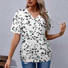 Load image into Gallery viewer, 9 Patterns - Ti Amo I love you - Exclusive Brand - Womens / Womens Plus Size - V-neck Pleated T-shirt - Sizes S-5XL Ti Amo I love you
