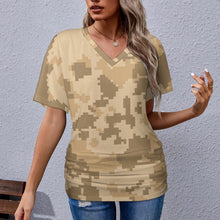 Load image into Gallery viewer, 9 Patterns - Ti Amo I love you - Exclusive Brand - Womens / Womens Plus Size - V-neck Pleated T-shirt - Sizes S-5XL Ti Amo I love you
