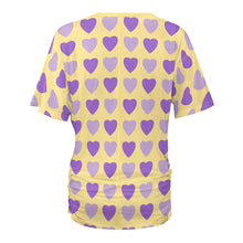 Load image into Gallery viewer, 9 Patterns - Ti Amo I love you - Exclusive Brand -  Womens / Womens Plus Size - V-neck Pleated T-shirt - Sizes S-5XL Ti Amo I love you
