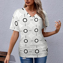 Load image into Gallery viewer, 9 Patterns - Ti Amo I love you - Exclusive Brand - Womens / Womens Plus Size - V-neck Pleated T-shirt - Sizes S-5XL Ti Amo I love you
