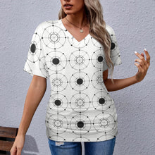 Load image into Gallery viewer, 9 Patterns - Ti Amo I love you - Exclusive Brand - Womens / Womens Plus Size - V-neck Pleated T-shirt Ti Amo I love you
