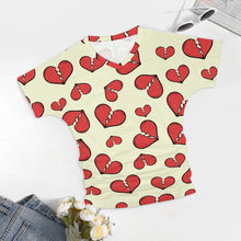 Load image into Gallery viewer, 9 Patterns - Ti Amo I love you - Exclusive Brand - Womens / Womens Plus Size - V-neck Pleated T-shirt Ti Amo I love you
