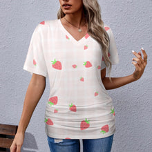 Load image into Gallery viewer, 9 Patterns - Ti Amo I love you - Exclusive Brand - Womens / Womens Plus Size - V-neck Pleated T-shirt Ti Amo I love you
