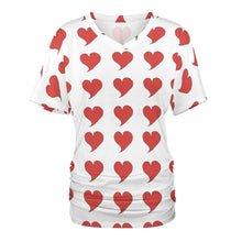 Load image into Gallery viewer, 9 Patterns - Ti Amo I love you - Exclusive Brand - Womens / Womens Plus Size - V-neck Pleated T-shirt Ti Amo I love you
